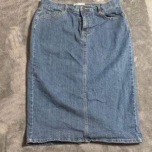 Liz Claiborne Blue Denim Pencil Skirt Size 12